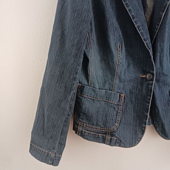 New york denim one button jacket size 10 - Picture 3 of 7